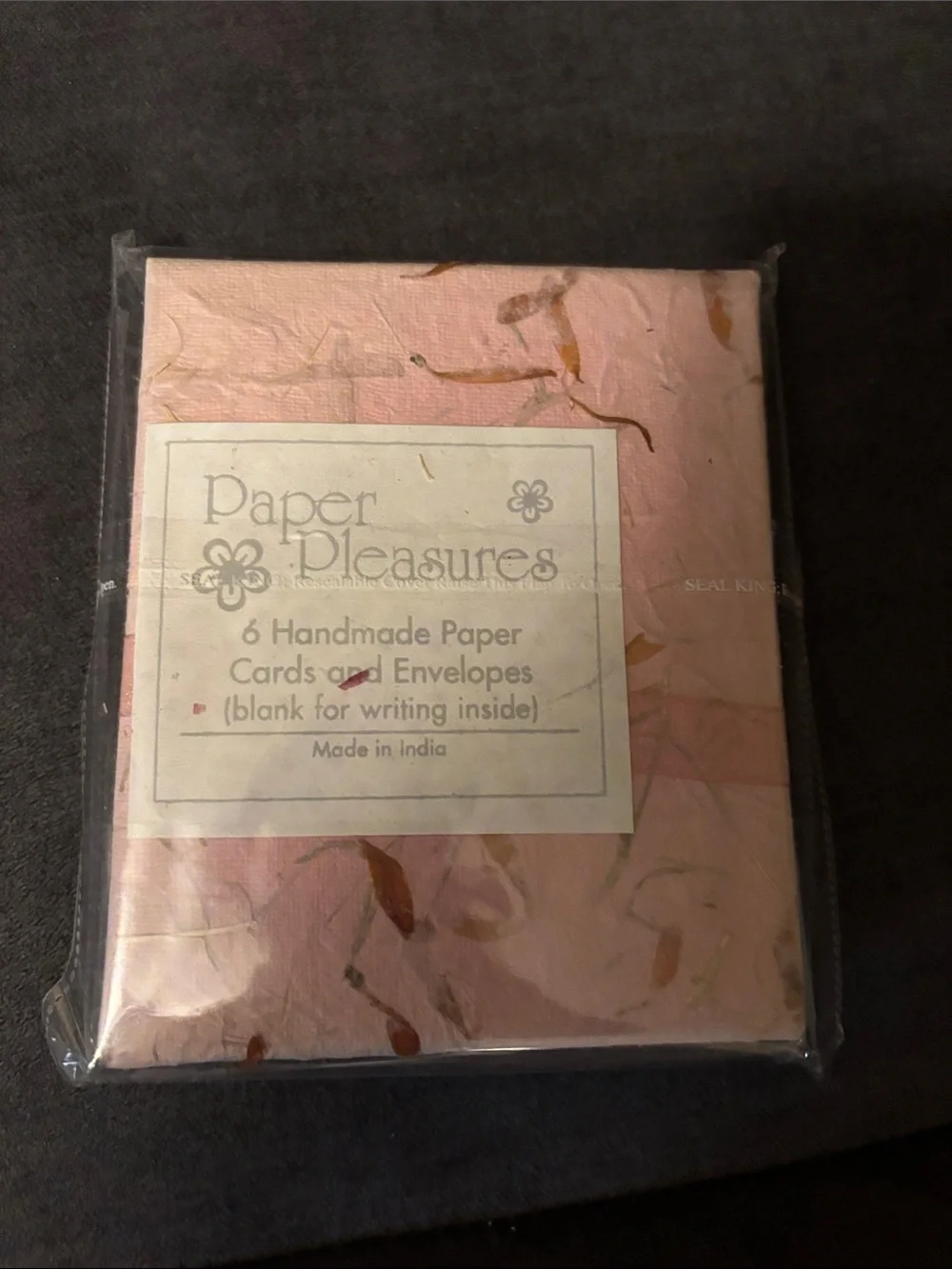 Pink Handmade Paper Cards & Envelopes - Pack of 6